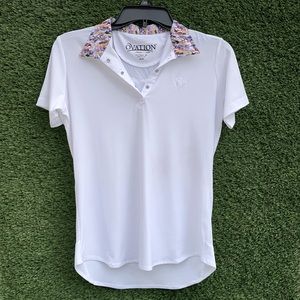 Ovation Kids' Ellie Quarter Snap Short Sleeve Show Shirt - White/OMG Ponies, XL